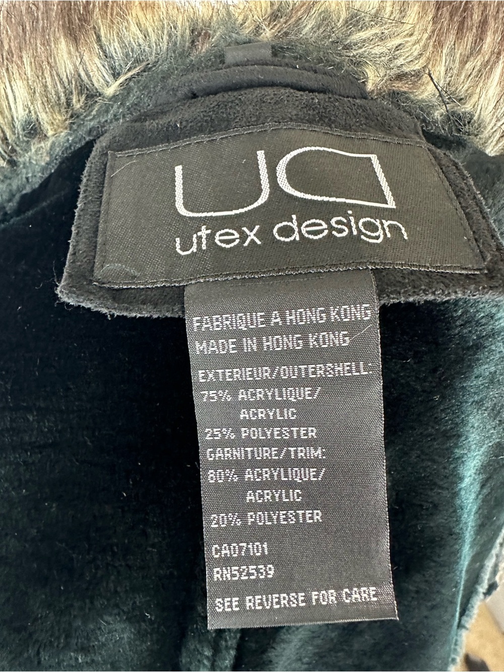 Utex Design Faux Suede Shearling Jacket Faux Fur Trim Size 2X - Picture 14 of 14